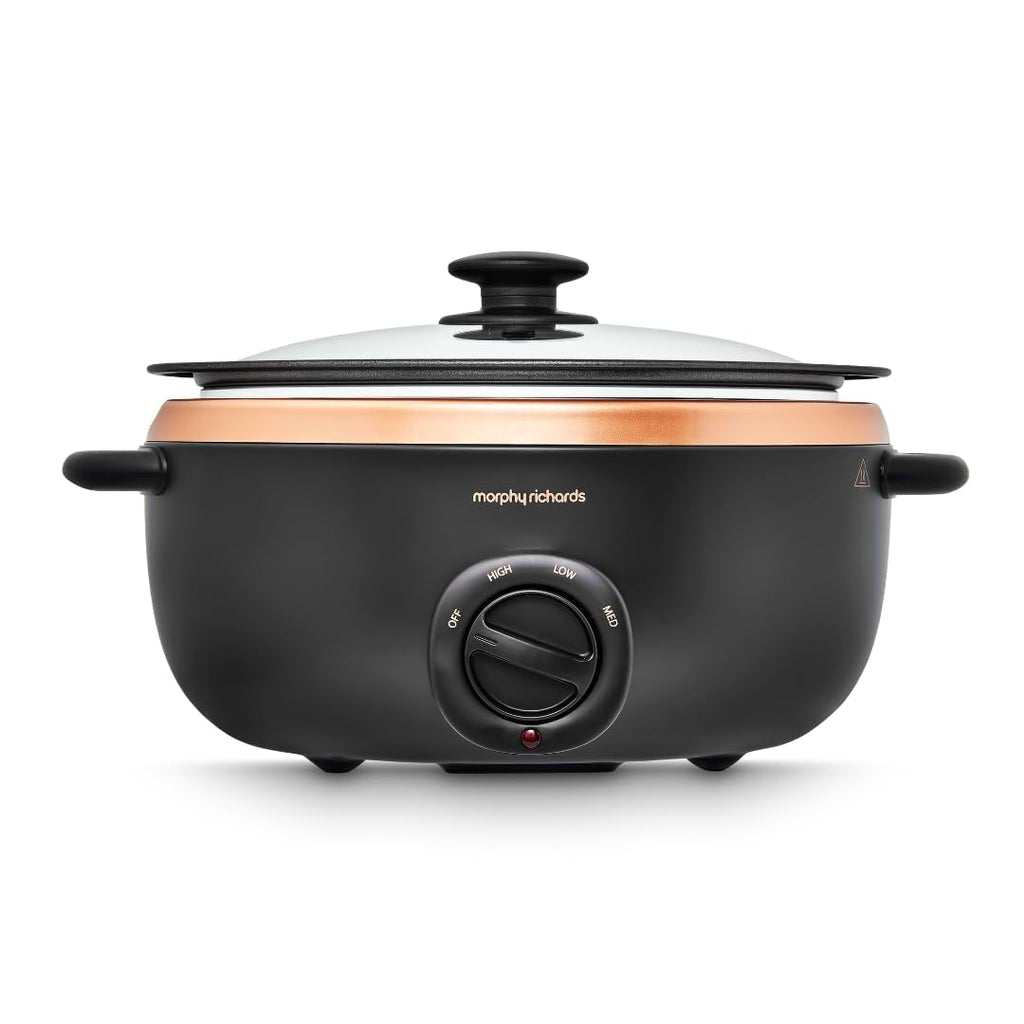 Morphy Richards 6.5L Sear and Stew Slow Cooker | Matte Black & Rose Gold