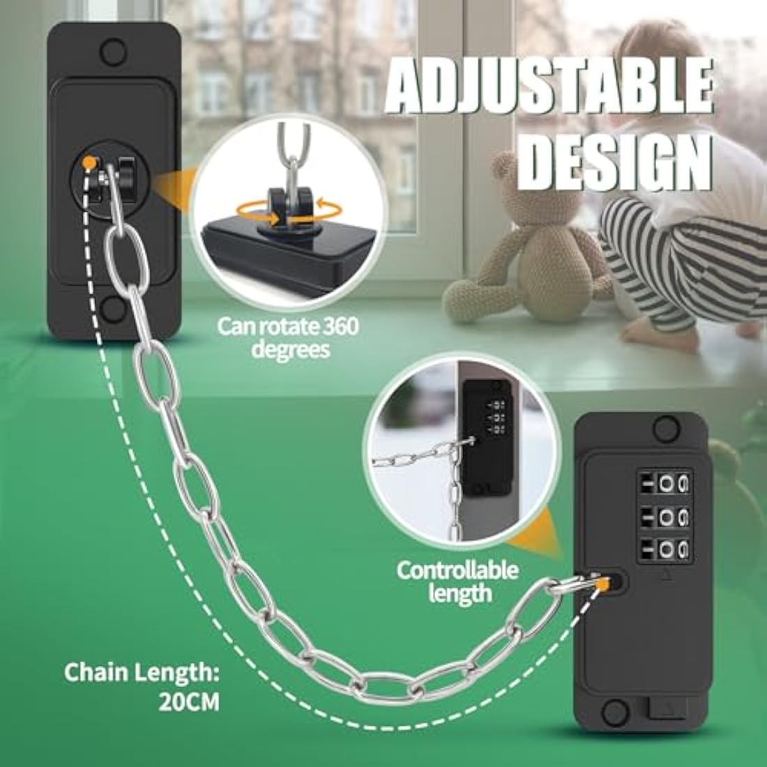 Evilsoul 2-Pack Adjustable Fridge Locks – Digital Password Child Safety