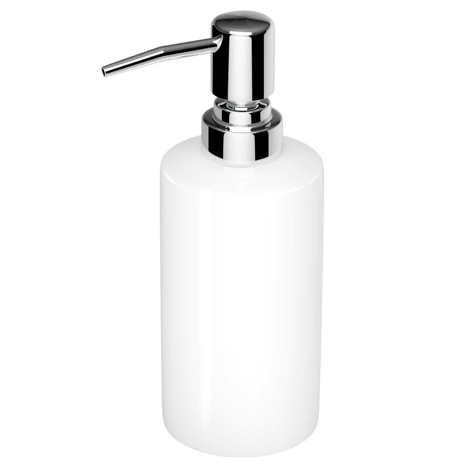 Nuscen White Ceramic Soap Dispenser – 250ml Square Refillable Pump