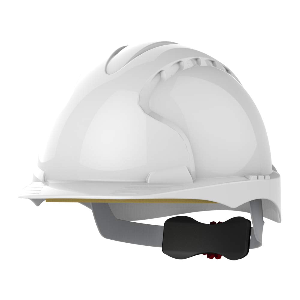JSP EVO3 HDPE Safety Helmet | White Industrial Hard Hat with Wheel Ratchet