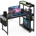 L-Shaped Gaming Desk – 100x80cm Corner Table with Shelves