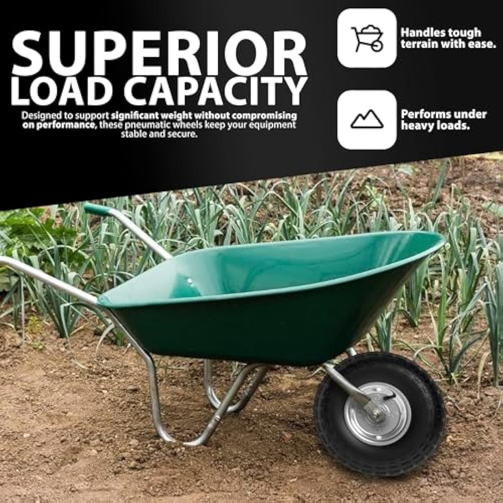Wheelbarrow Wheels – 4 x 10" Puncture Proof Pneumatic Set