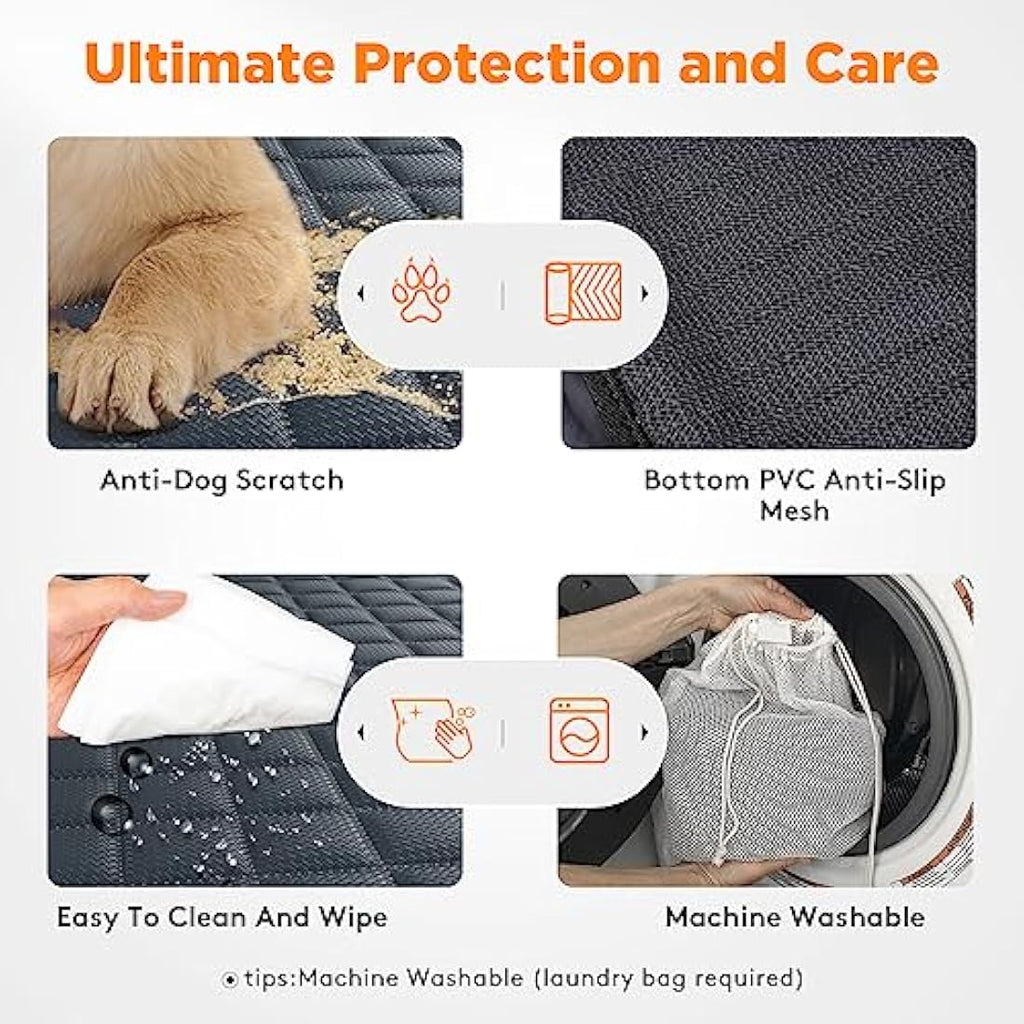JOEJOY Dog Car Seat Cover – Waterproof 4-in-1 Back Seat Protector