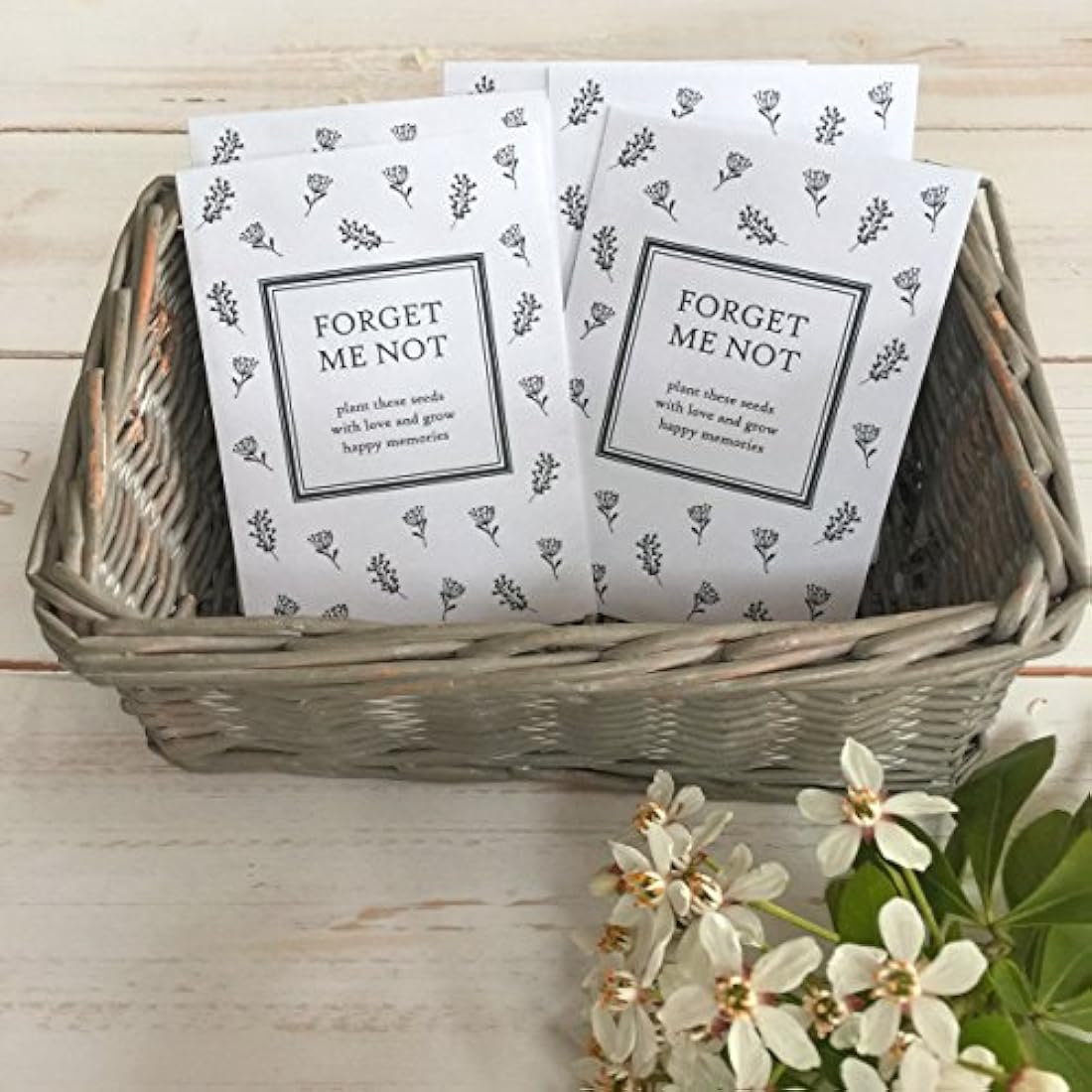 Angel & Dove Forget-Me-Not Seed Packet Funeral Favours - 10 Pack Memorial
