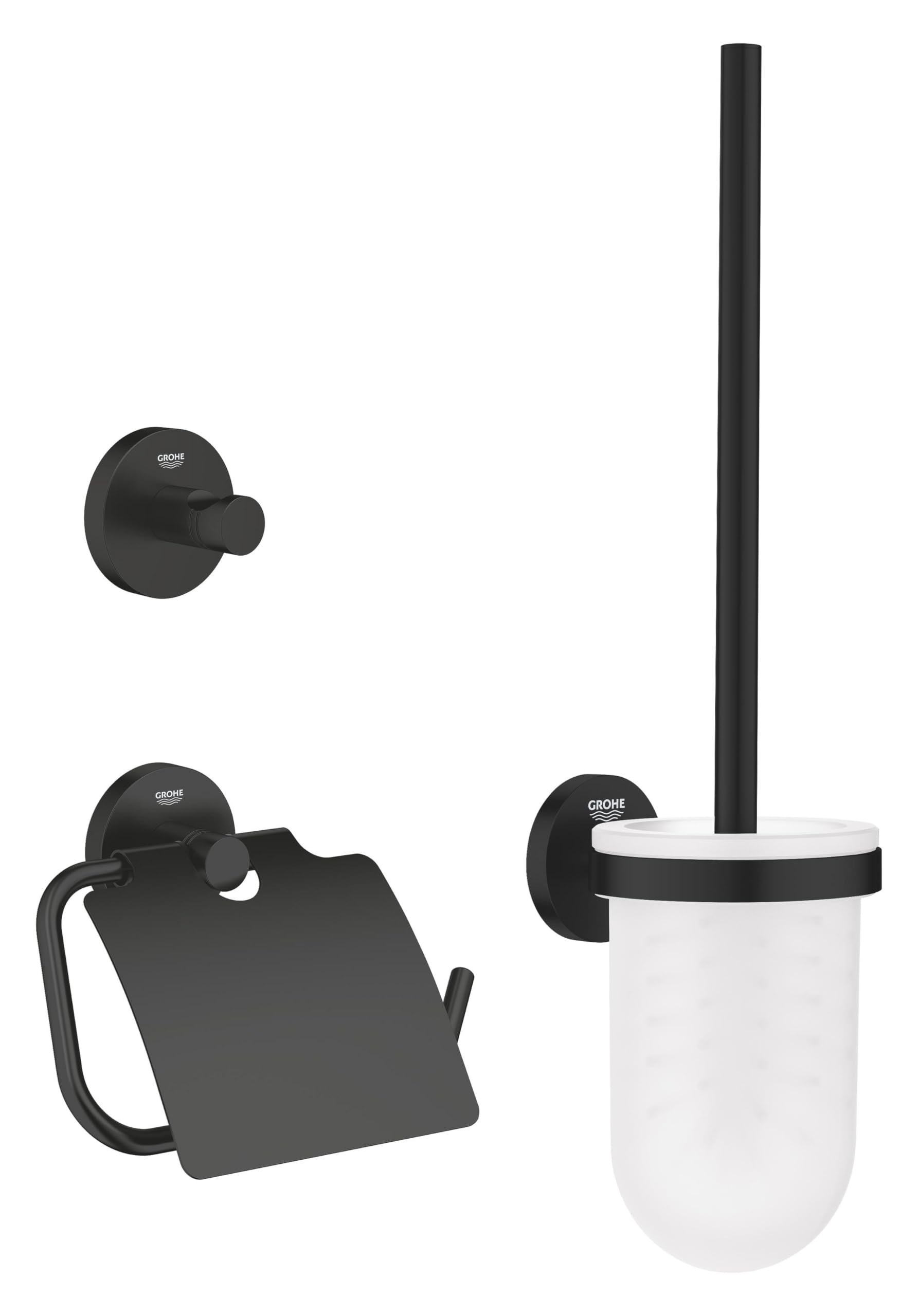 GROHE Start QuickFix 3-in-1 Toilet Accessories Set | Matt Black