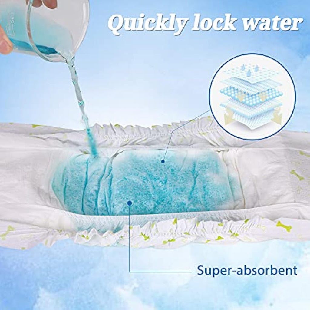 Pet Soft Male Dog Wraps – Super Absorbent Disposable Nappies, 48-Pack