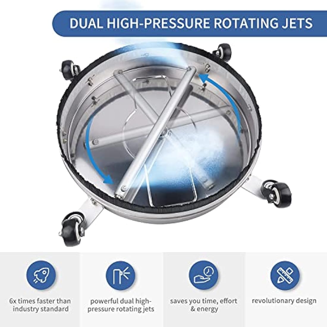 15" Pressure Washer Surface Cleaner | 4000 PSI Stainless Steel