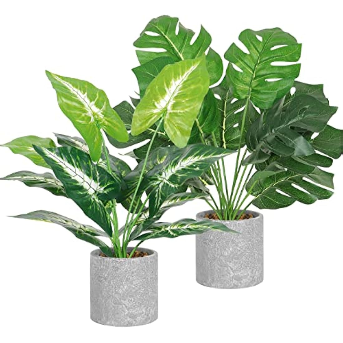 2-Pack Artificial Monstera Plants – 16" Faux Potted Greenery