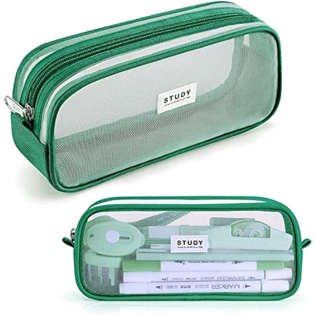 KALIDI Clear Mesh Pencil Case – Large Capacity Stationery Pouch