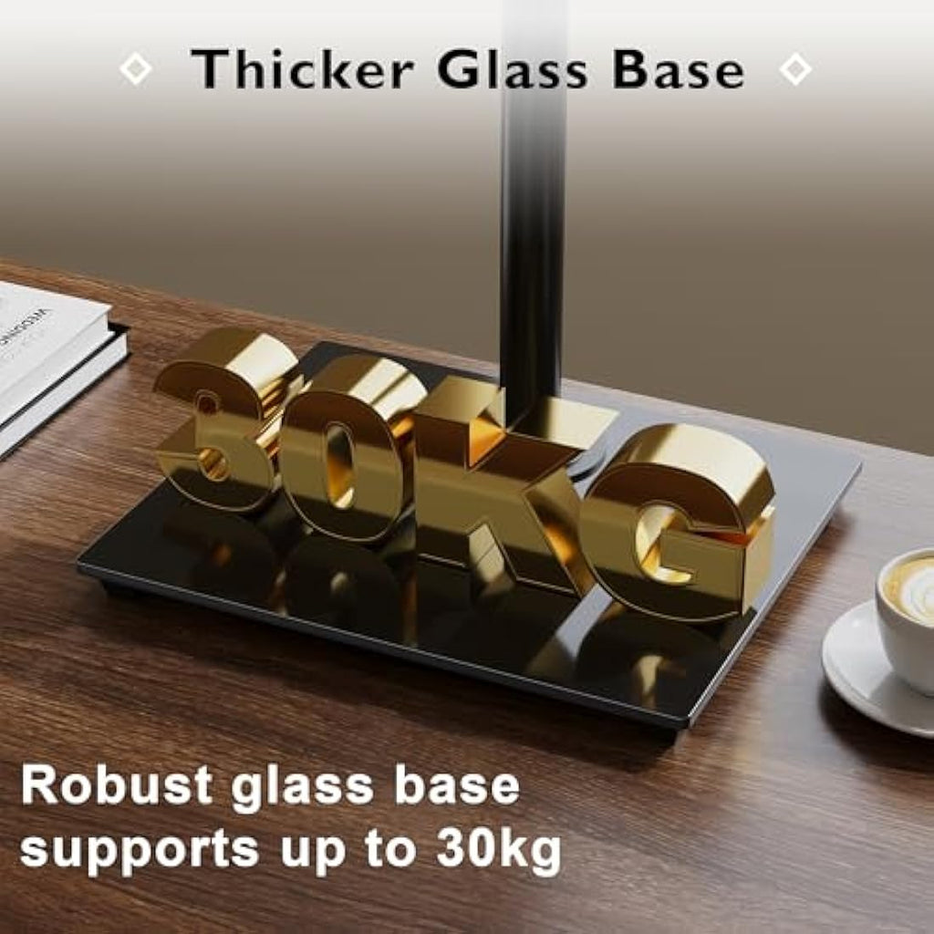 BONTEC Single Monitor Stand – Freestanding Glass Base for 13-32" Screens