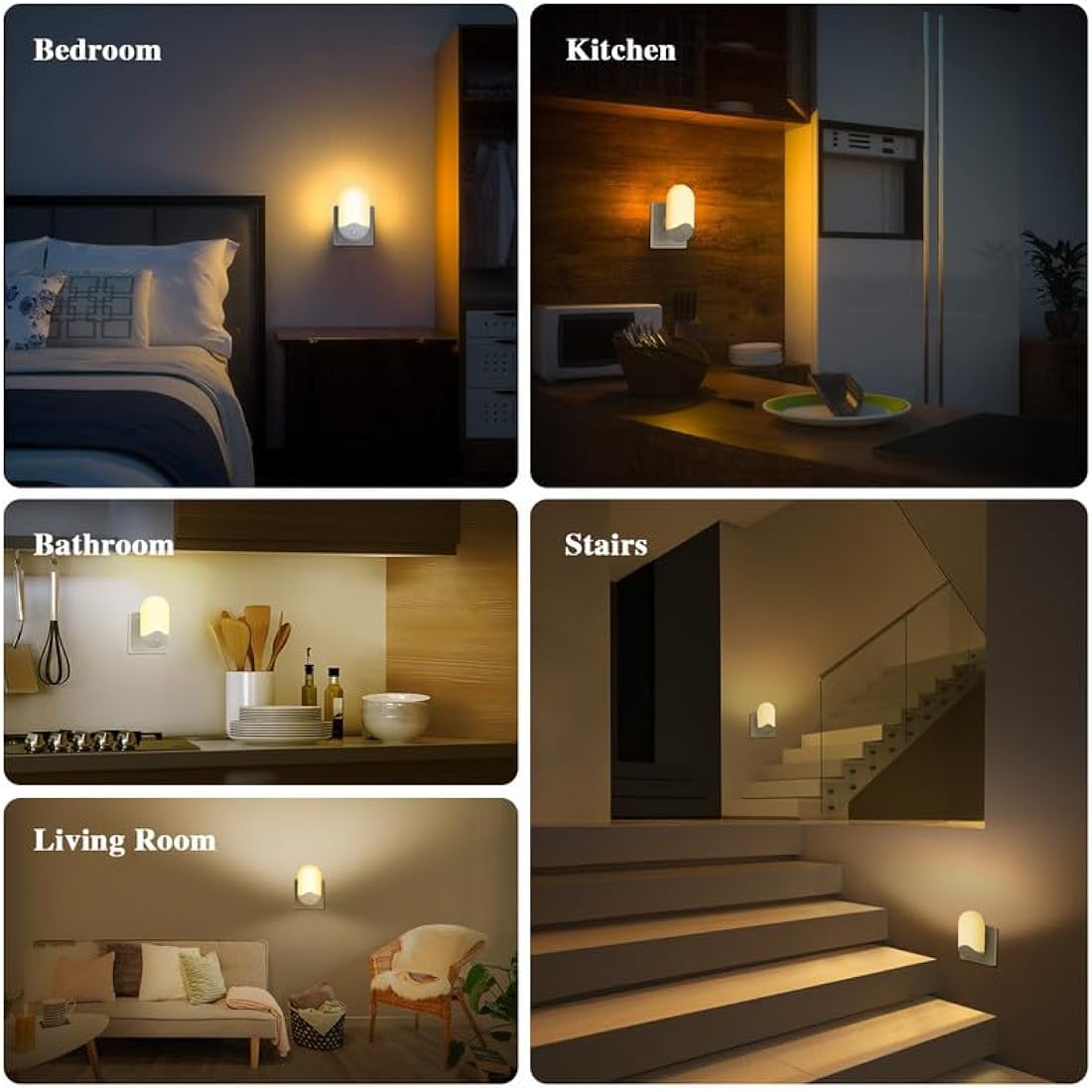 LED Night Light | 2 Pack Dusk to Dawn Sensor Warm White