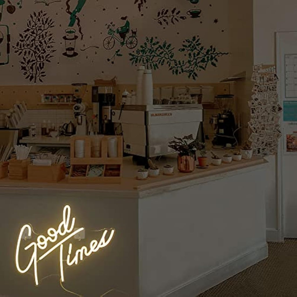 Looklight Good Times Neon Sign – Warm White LED Wall Decor for Weddings