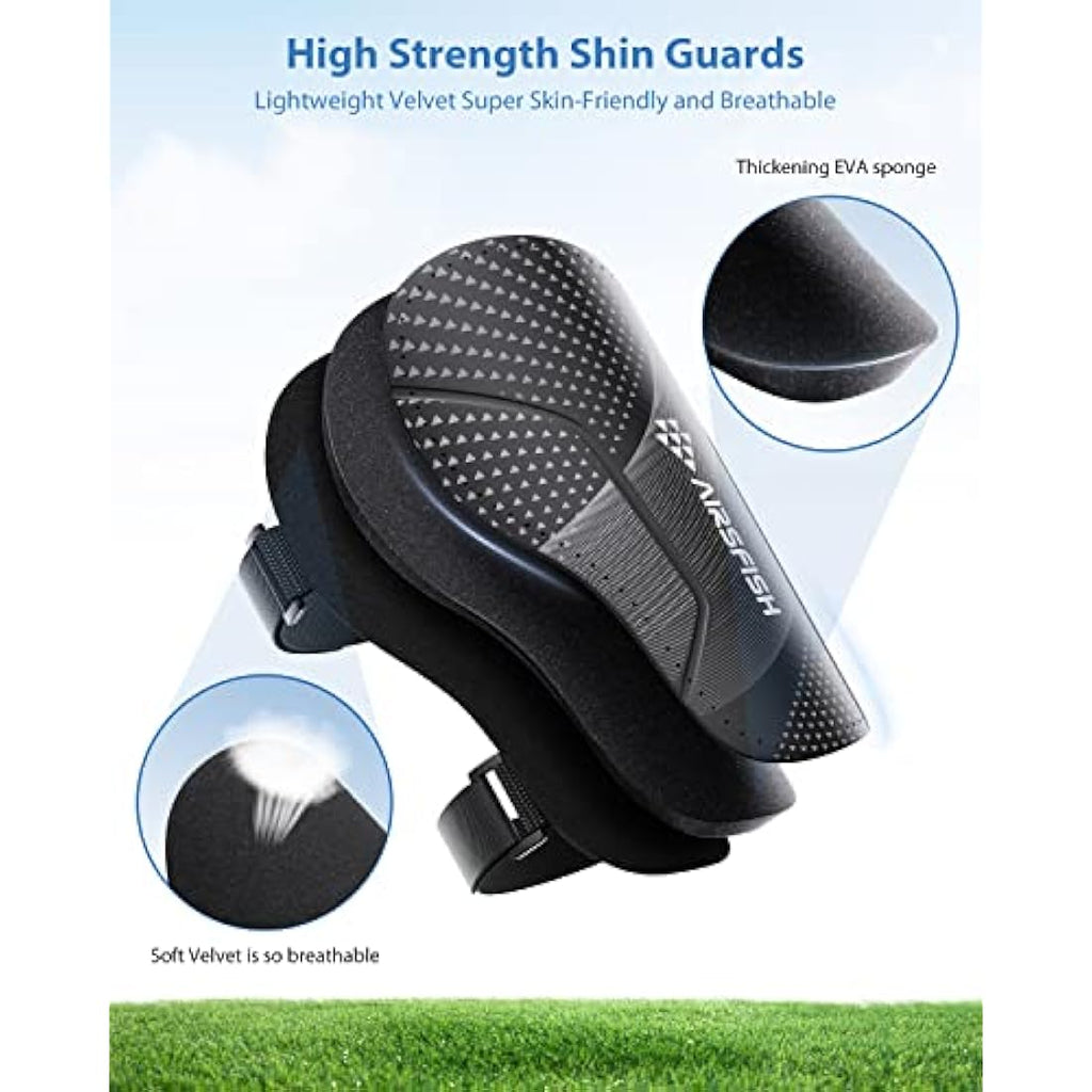 AirsFish Kids Football Shin Guards – CE Certified Soccer Shin Pads