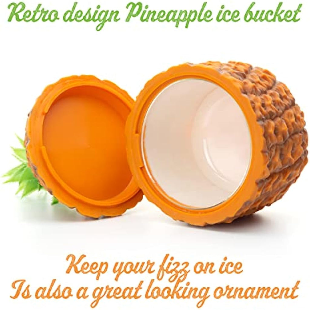 Jolof Store Retro Pineapple Ice Bucket – 1500ml Insulated Vintage Cooler