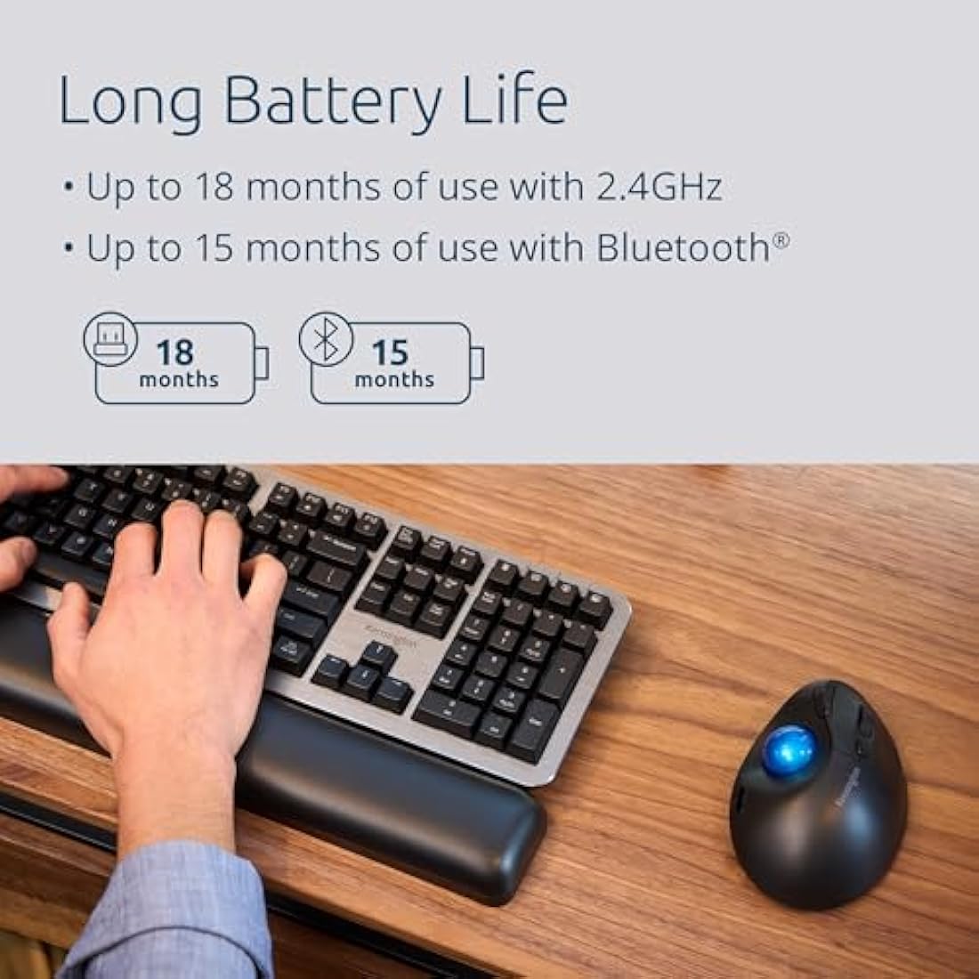 Kensington Pro Fit Ergo TB450 Wireless Thumb Trackball Mouse