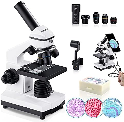 BEBANG 100X-2000X Biological Microscope Kit with Phone Adapter
