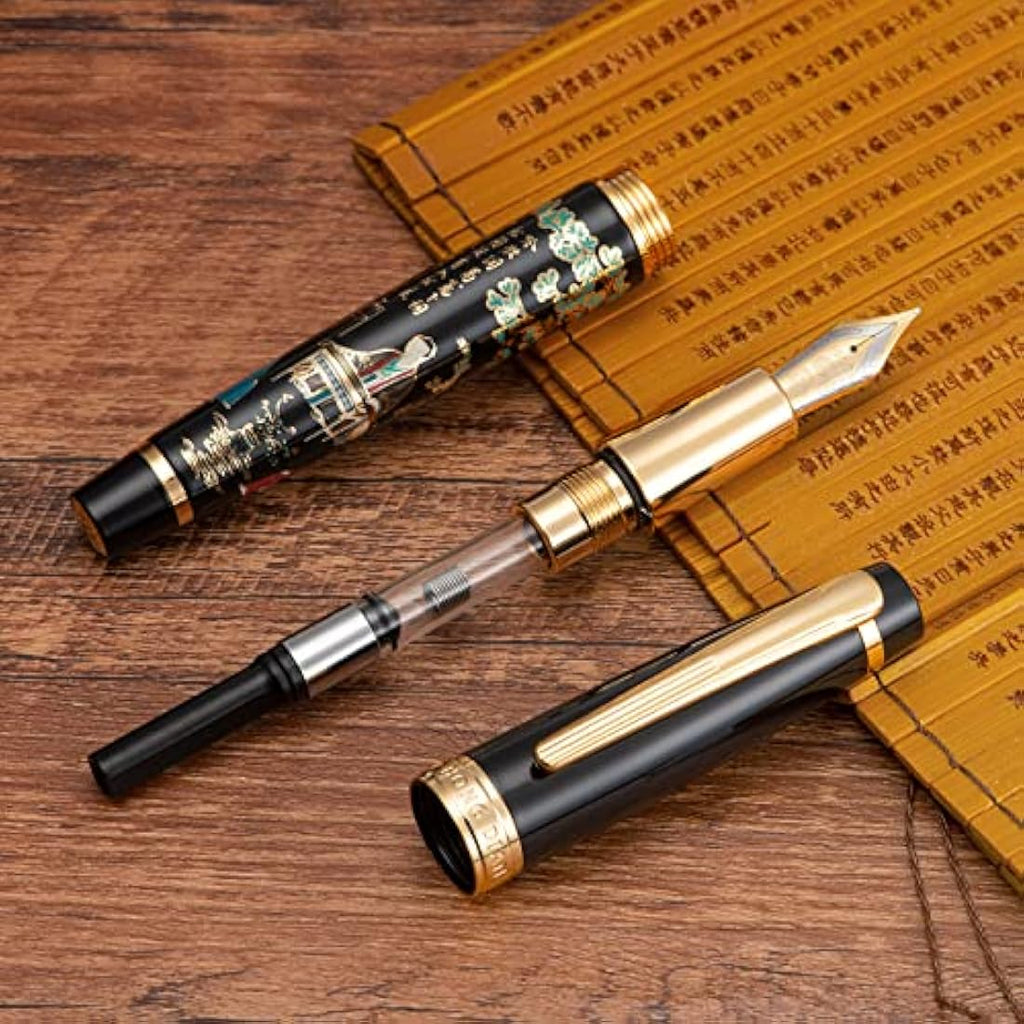 Hongdian 231 Fountain Pen – Chinese Painting Brass Pen with Fine Nib