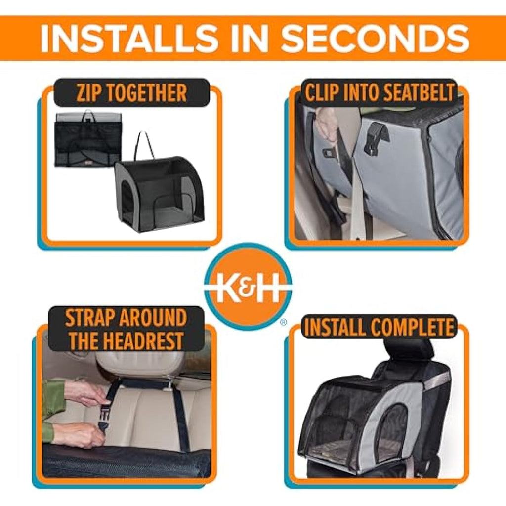 K&H Pet Products Travel Safety Carrier – Soft-Sided Car Seat Kennel, Small
