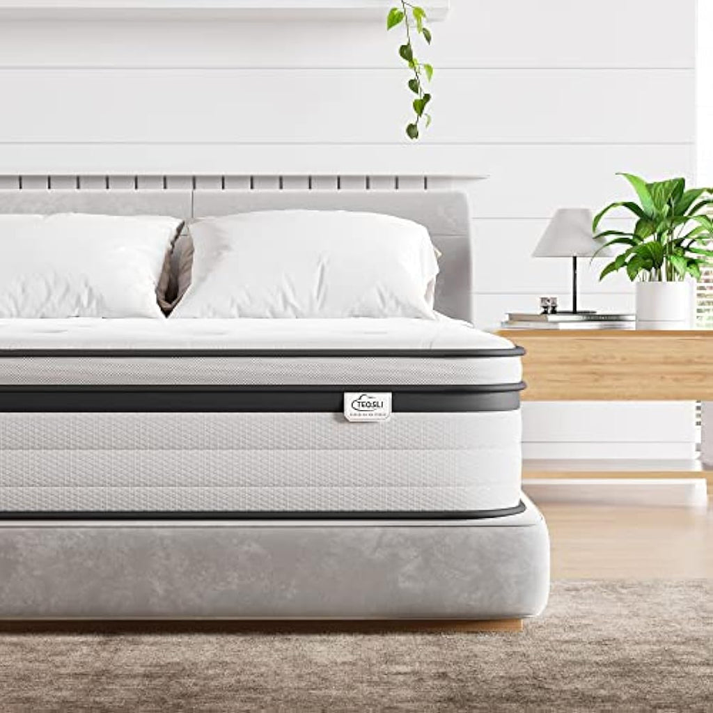 TeQsli 3FT Single Hybrid Mattress | Gel Memory Foam & Pocket Sprung