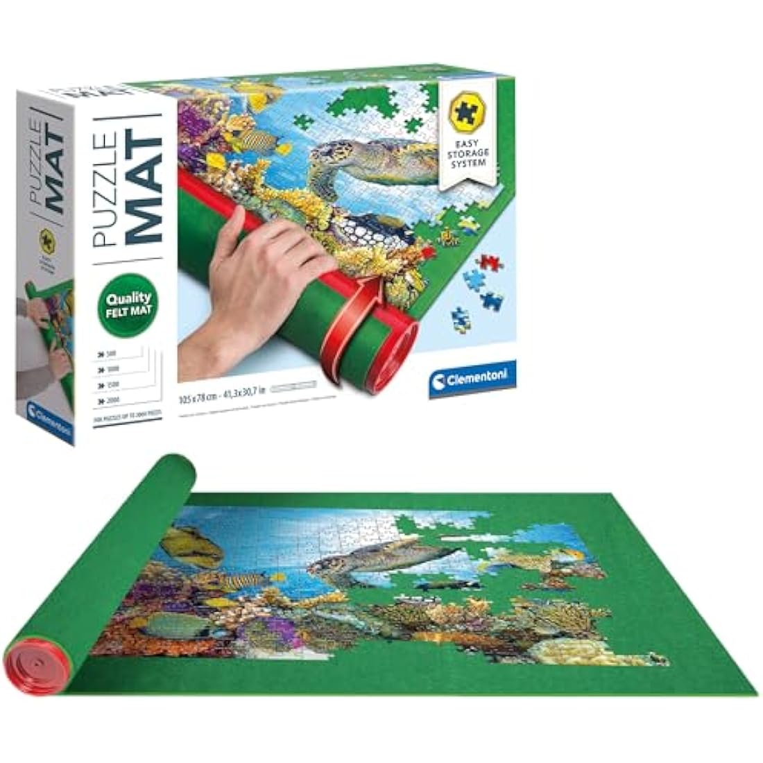 Clementoni Portable Puzzle Mat – Durable Plastic Storage for Kids