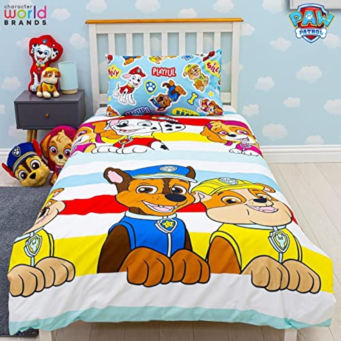 Paw Patrol Reversible Single Duvet Cover Set | Kids Pupster Bedding