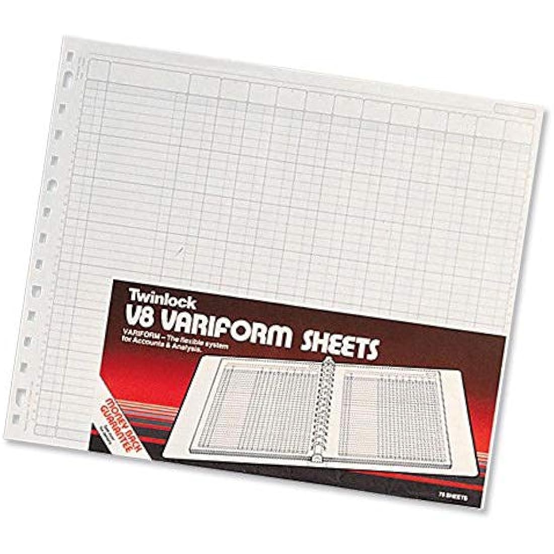 Rexel Twinlock Variform V8 Cash Refill Sheets, 24 Columns (75 Pack)