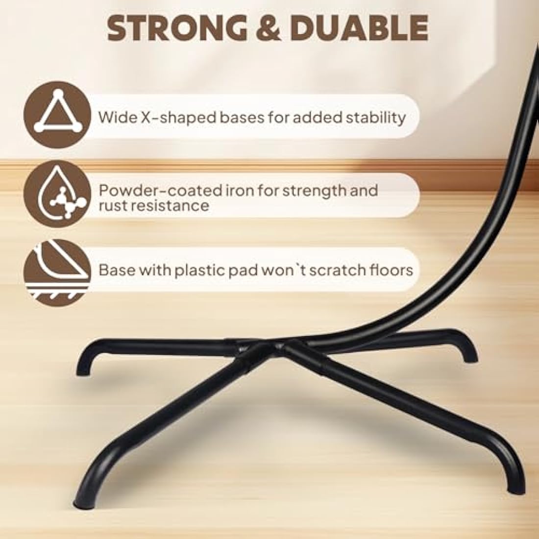 Chihee Foldable Wicker Egg Chair with Stand | Hanging Swing for Patio