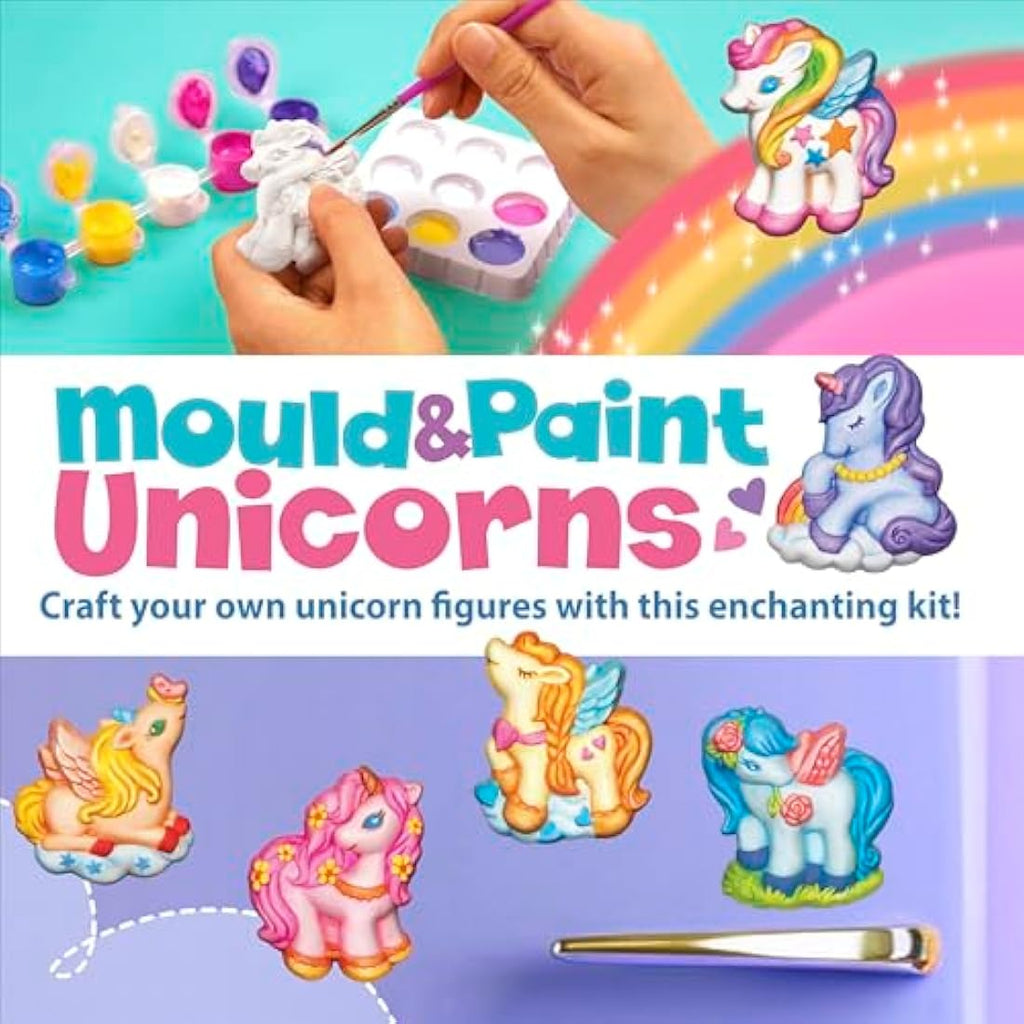 4M Mould and Paint Unicorns – Kids DIY Fridge Magnet and Badge Craft Kit