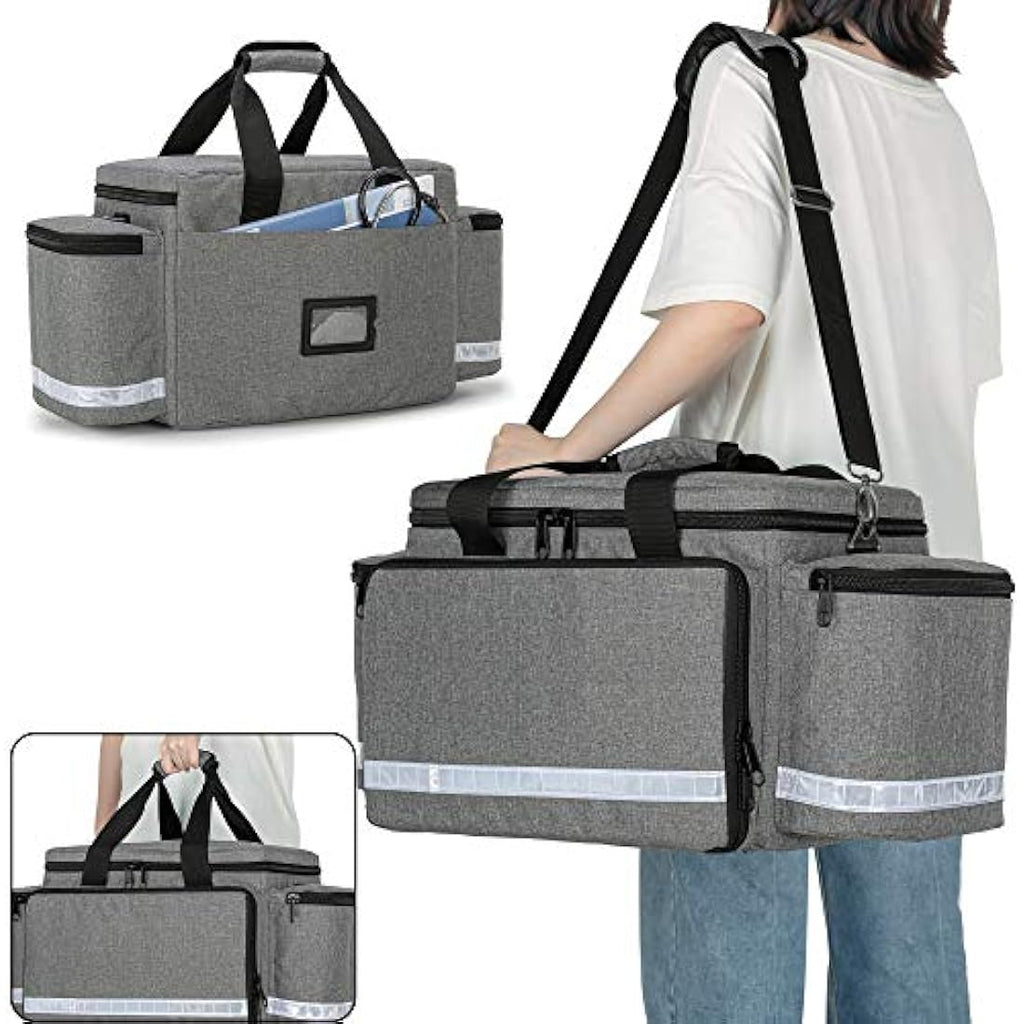Trunab Large Emergency Trauma Bag | Professional EMT Medical Bag, Grey