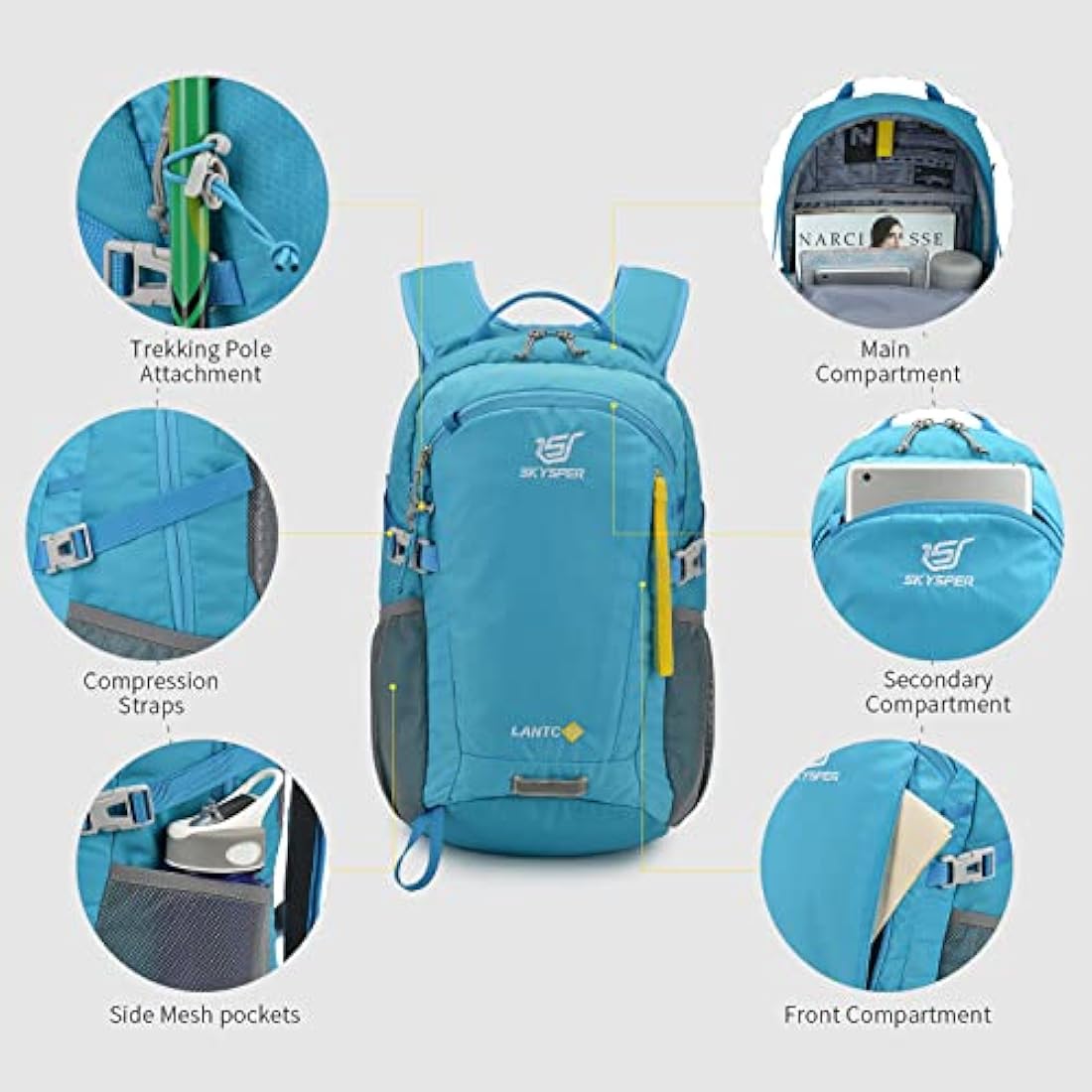 SKYSPER 20L Hiking Backpack | Lightweight Travel Daypack - Blue
