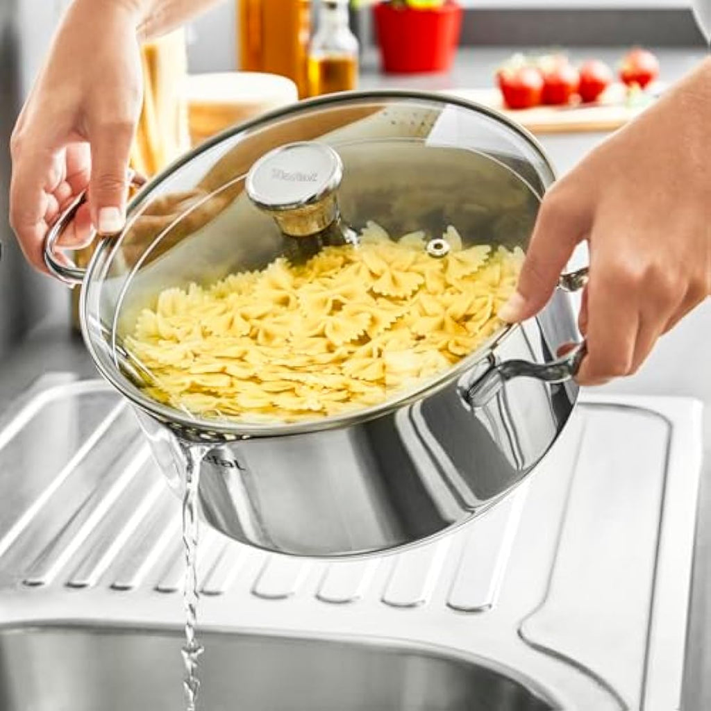 Tefal Duetto Cooking Pot – 24 cm Stainless Steel Induction Cookware
