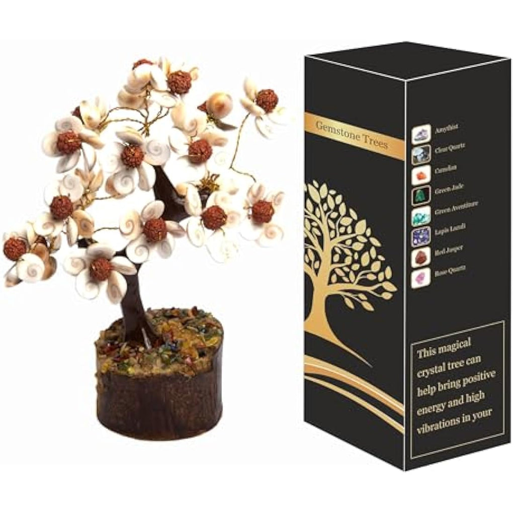 Gomti Chakra & Rudraksha Crystal Tree for Healing Decor