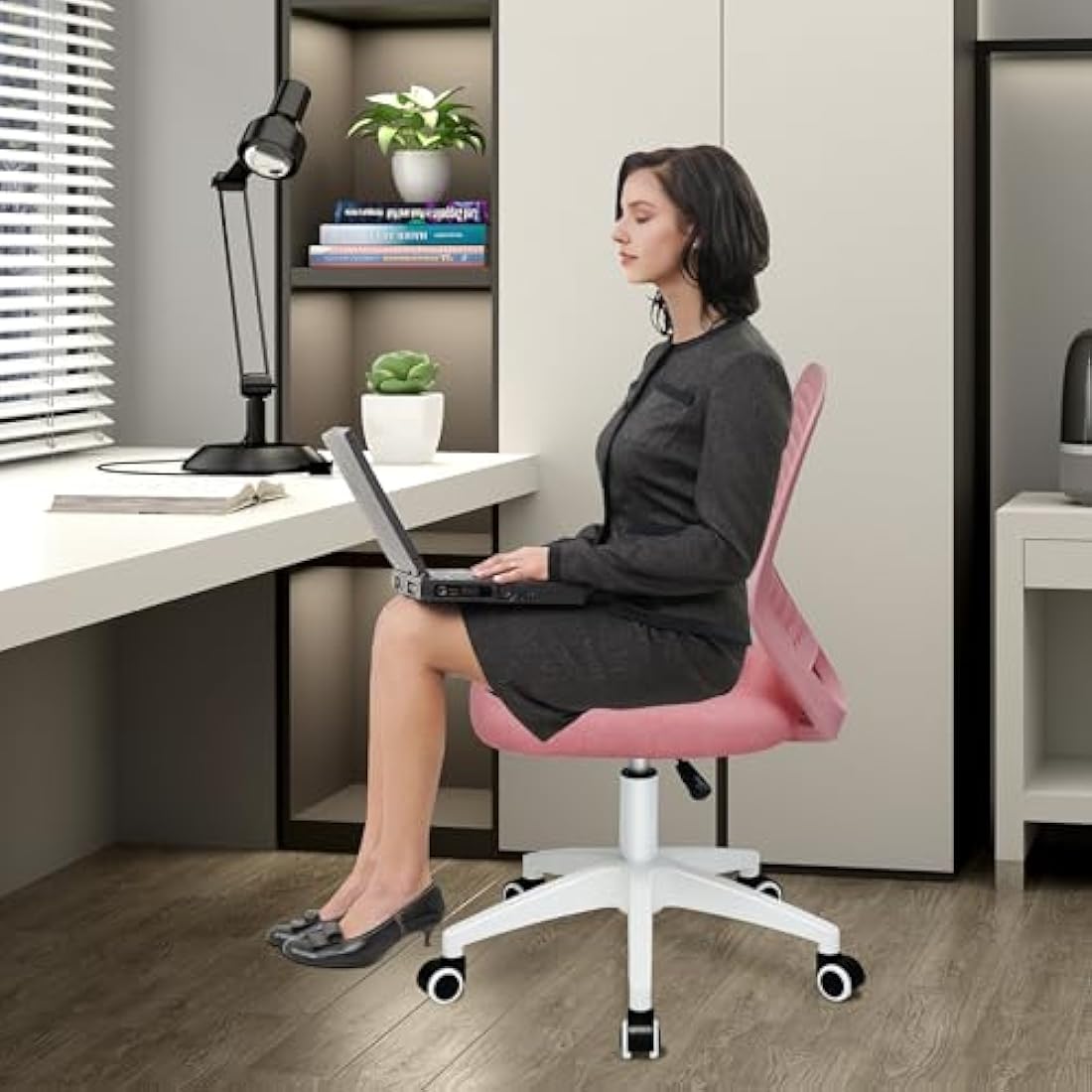 Armless Mesh Desk Chair – Ergonomic Swivel Office Chair
