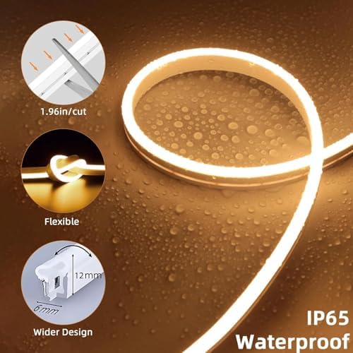 Lamomo 20M Warm White LED Neon Rope Light – Dimmable IP65 Waterproof 24V