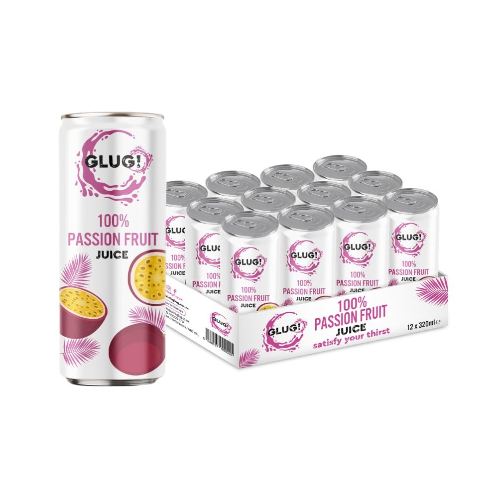 GLUG! Passion Fruit Juice - 100% Natural No Added Sugar (12 x 320ml)
