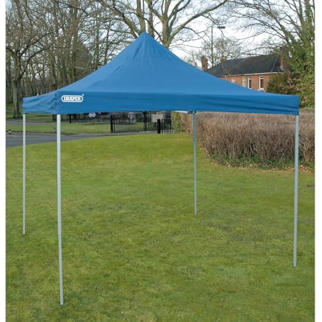 Draper 76942 Heavy Duty Folding Gazebo – 3x3m Blue Steel Frame