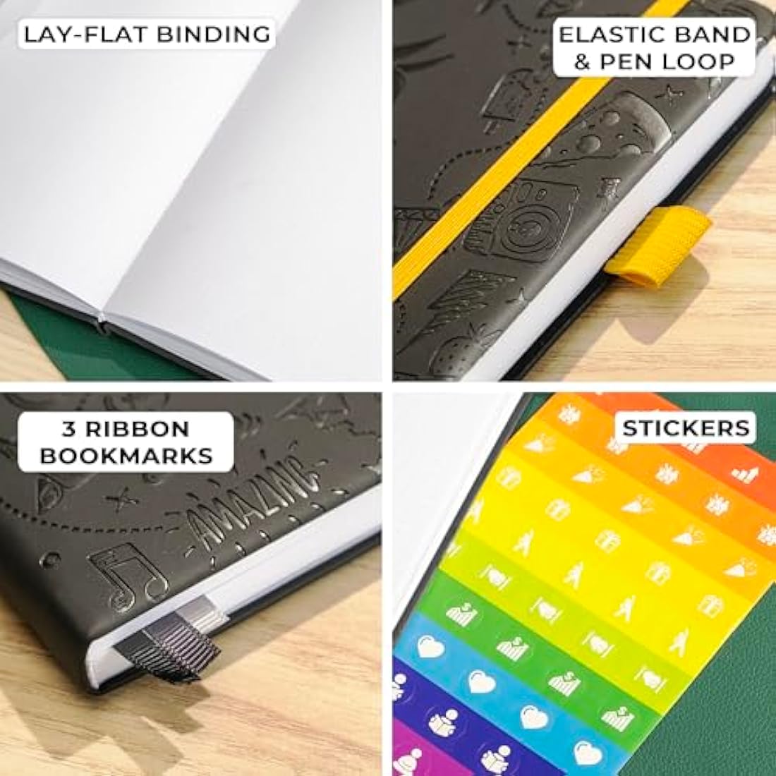 Clever Fox Dotted Journal 2.0 – A5 Dot Grid Notebook, 120 GSM, Black