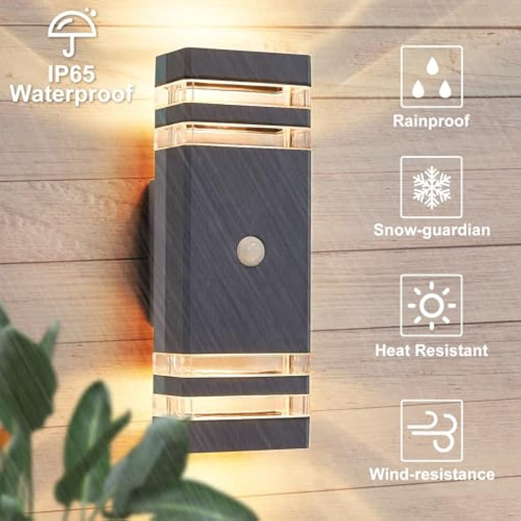 CELAVY Motion Sensor Outdoor Wall Light – IP65 Anthracite LED Porch Lamp