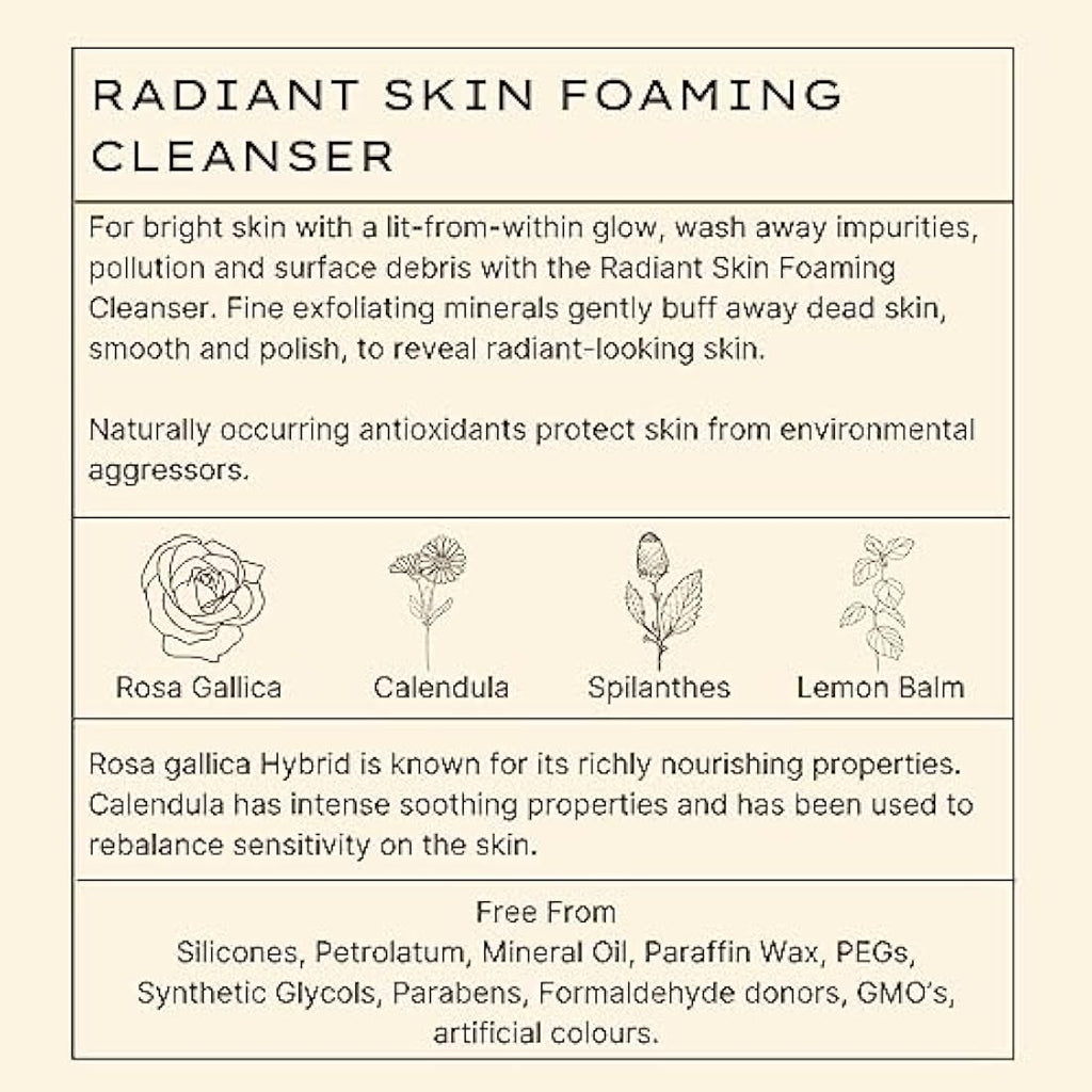 Jurlique Radiant Skin Foaming Cleanser – Natural Exfoliating Face Wash – 80g