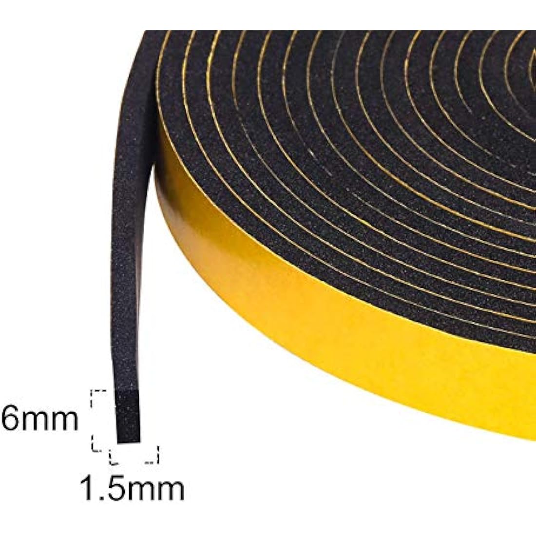 fowong Foam Rubber Seal Tape | Strong Adhesive Weather Stripping | 20M