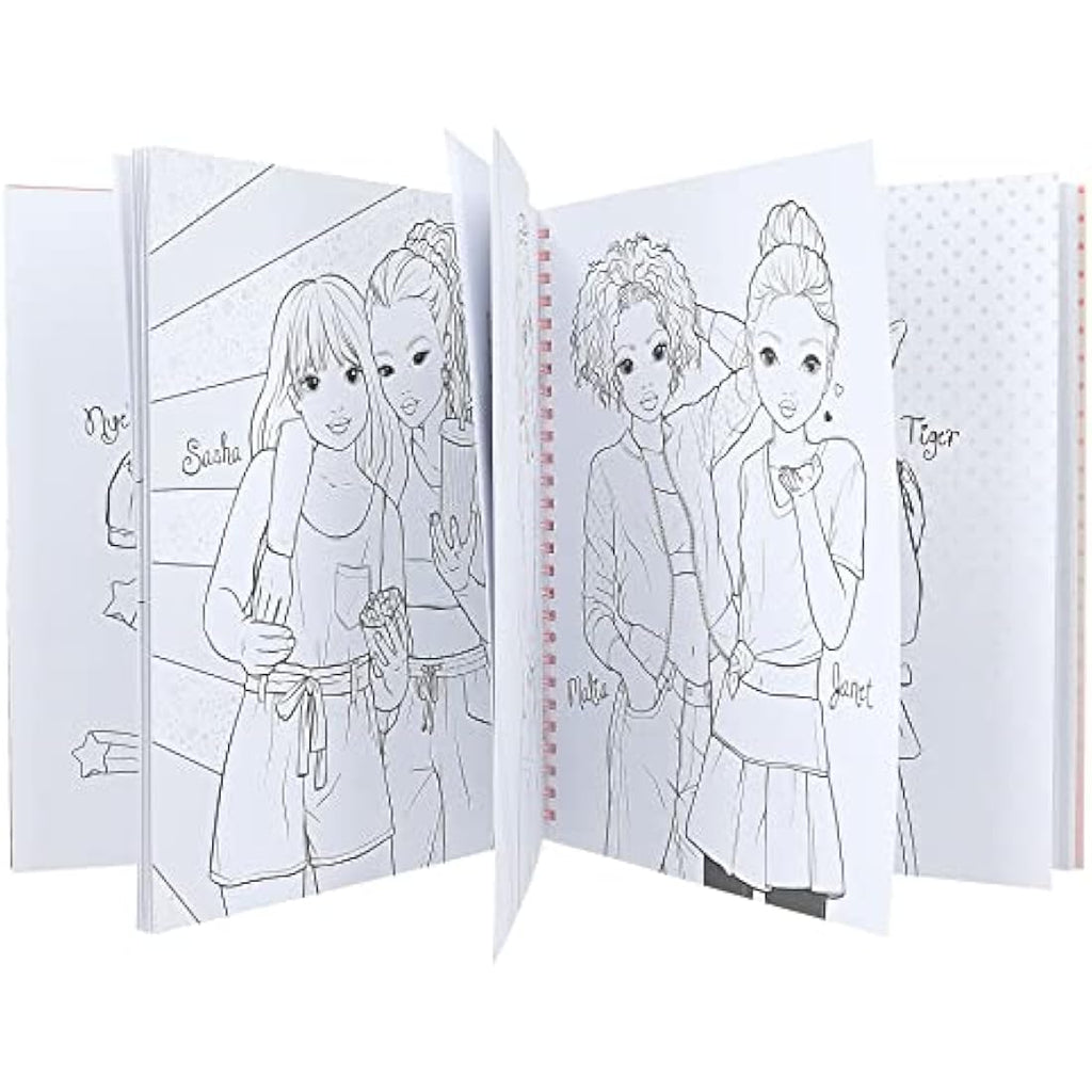 TOPModel Cutie Star Colouring Book Set – Fashion Design with Stickers
