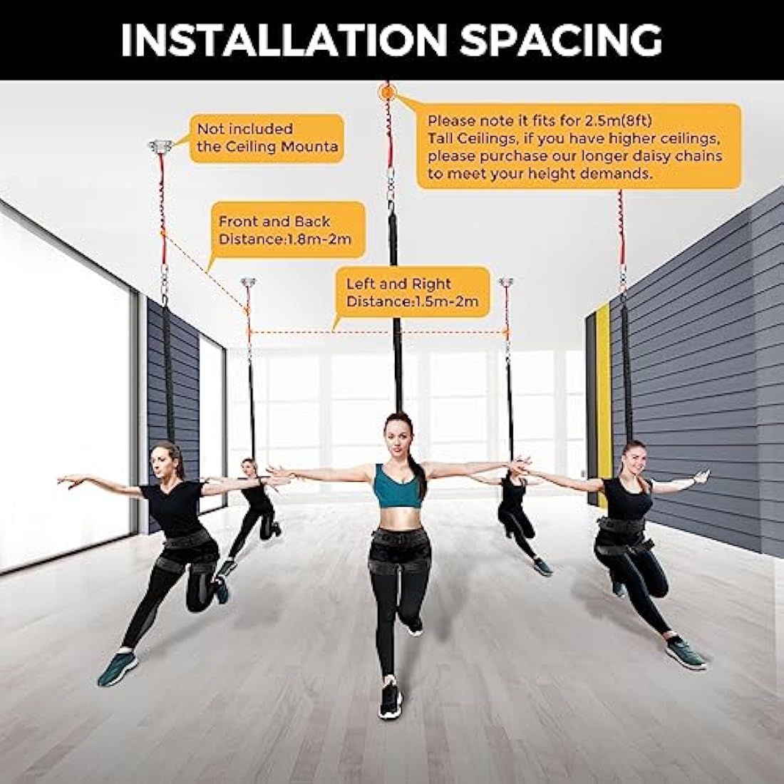 DASKING Heavy Bungee Resistance Band Set | Professional Yoga Dance Rope
