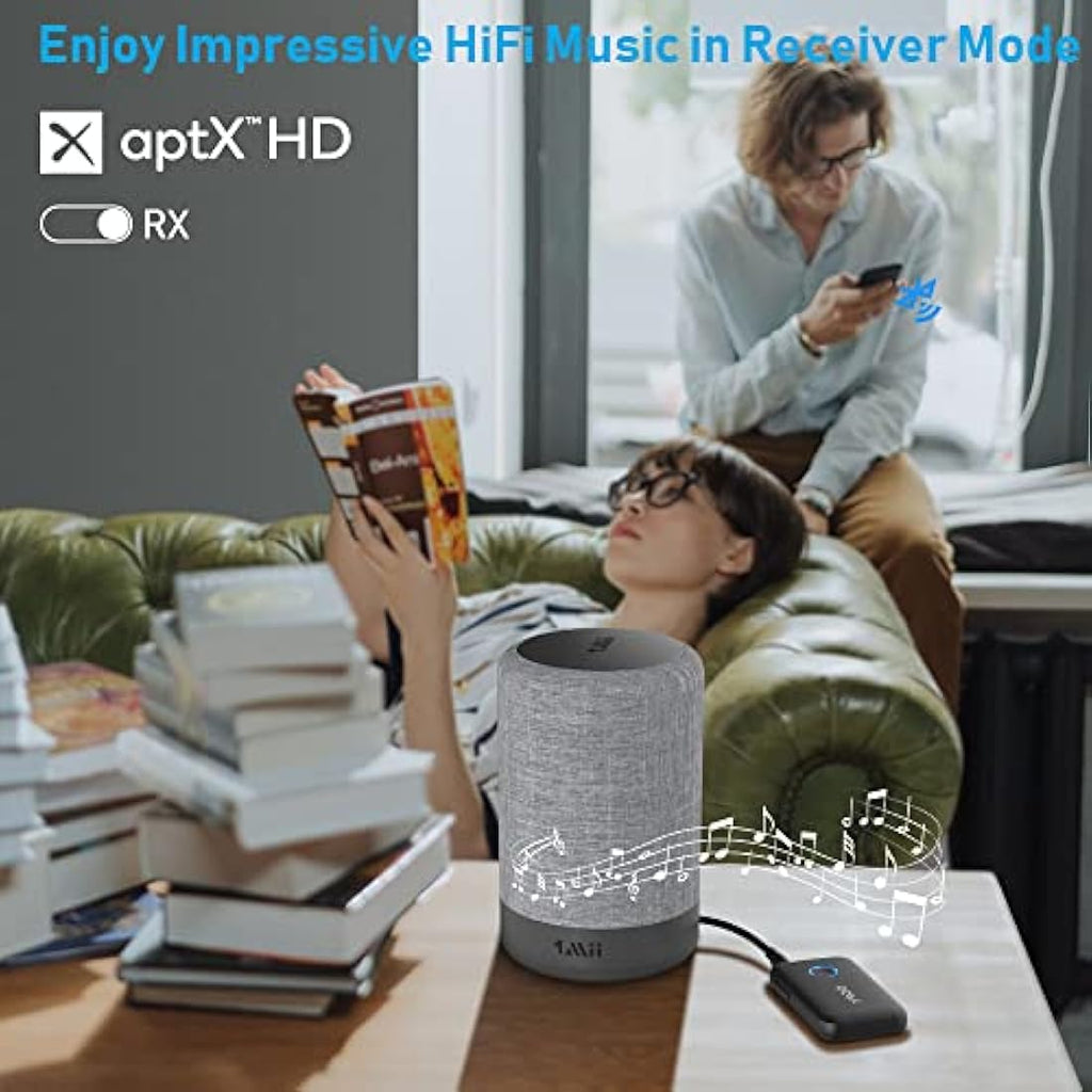 YMOO Bluetooth 5.3 Transmitter Receiver | 2-in-1 Audio Adapter for TV & Plane