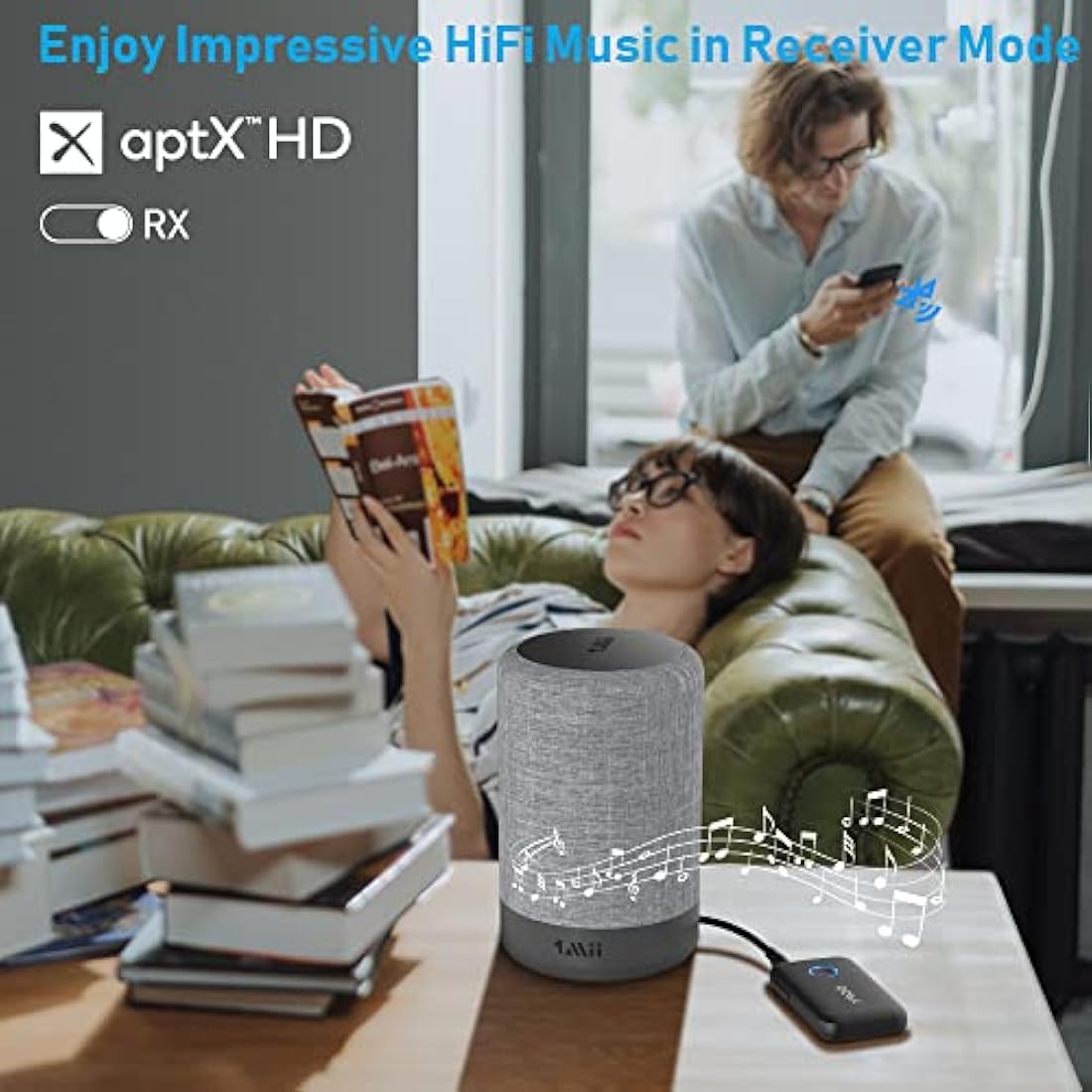 YMOO Bluetooth 5.3 Transmitter Receiver | 2-in-1 Audio Adapter for TV & Plane