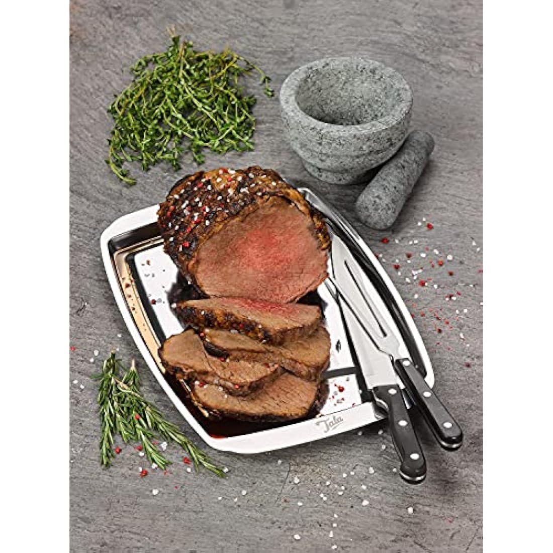 Tala Stainless Steel Carving Tray with Spikes for Meat – 35.5cm