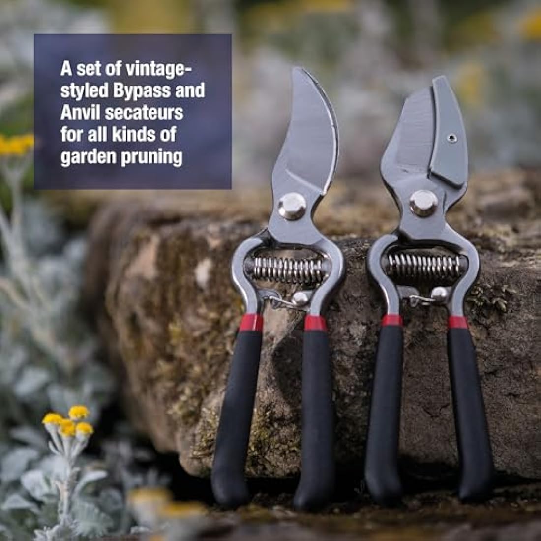 Spear & Jackson Carbon Steel Bypass and Anvil Secateurs Set – 2 Pack