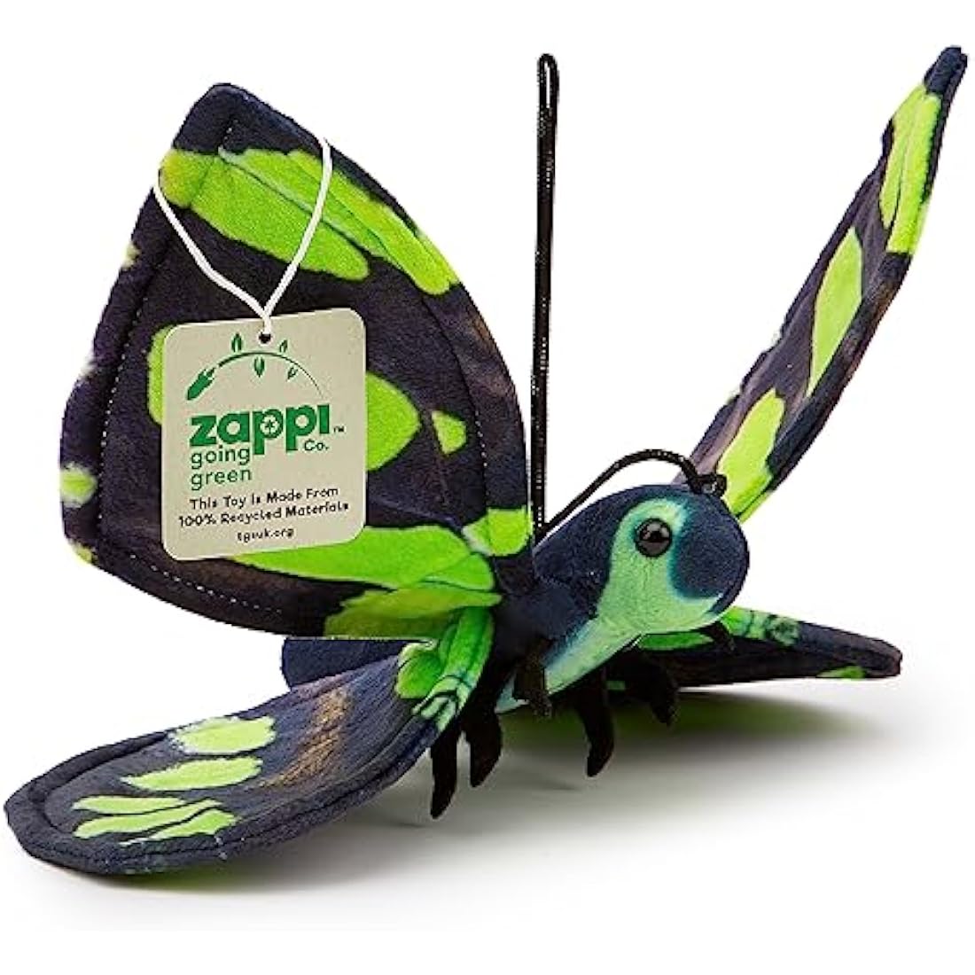 Zappi Co Malachite Butterfly Plush – 100% Recycled Stuffed Animal Toy