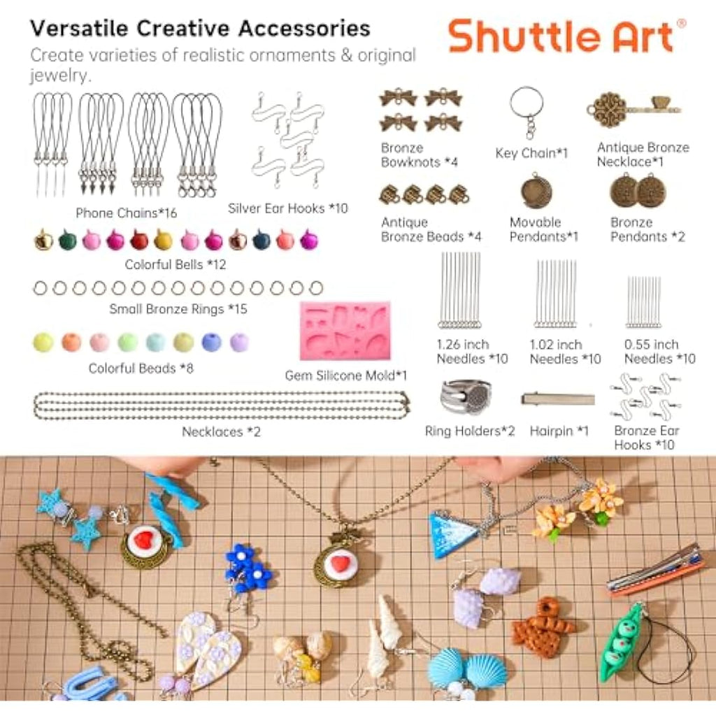 Shuttle Art 60 Colors Polymer Clay Kit | Oven Bake Modeling Clay Set