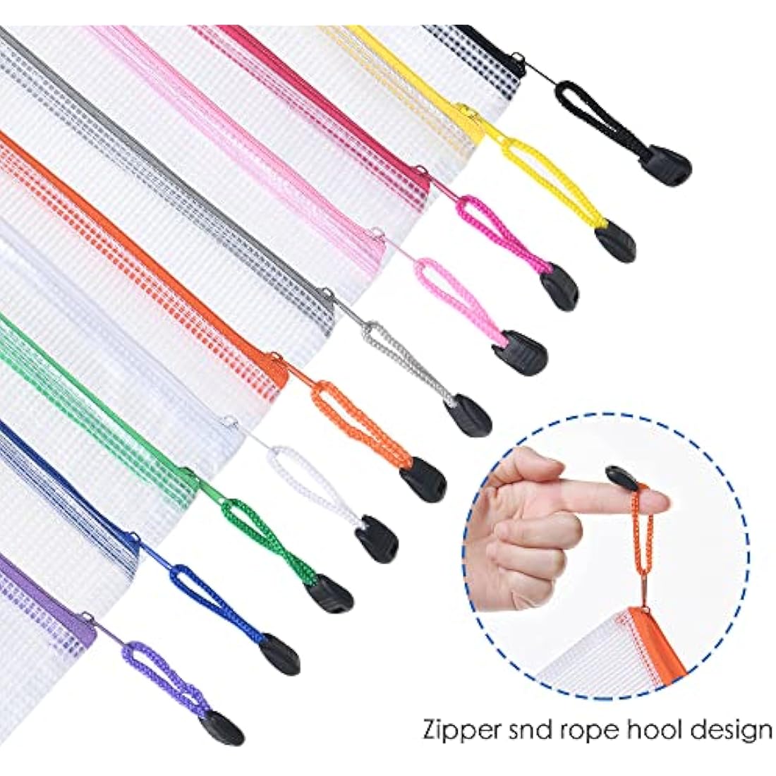 Vicloon A5 Mesh Document Wallets | 10Pcs Waterproof Zipper File Bags