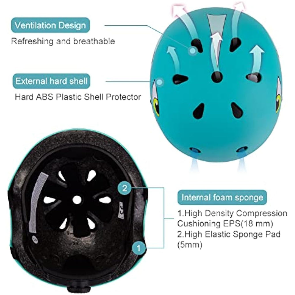 Jolof Store Kids Shark Bike Helmet | 7pc Protective Gear Set for Ages 2-5